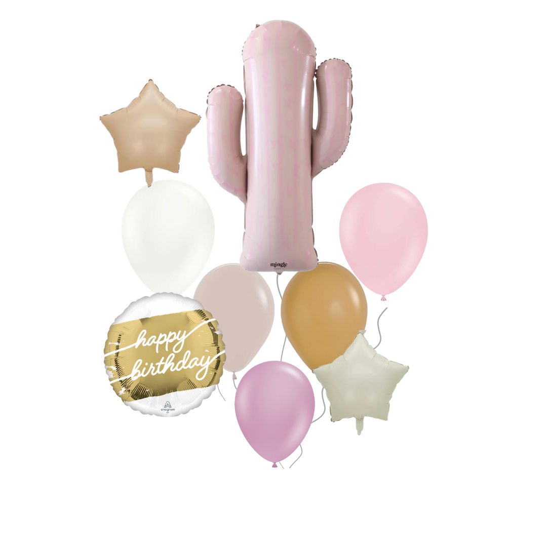 Pink Cactus Birthday Bouquet