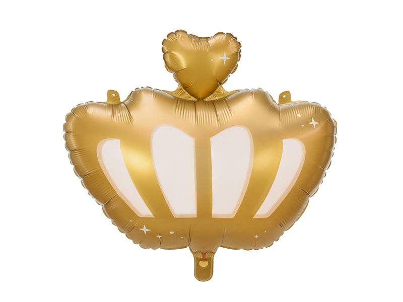 Giant Gold Foil Crown Balloon | Air or Helium Filled | 20 x 17 Inches