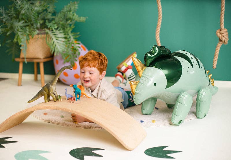 Triceratops Standing Foil Balloon - Dinosaur Birthday Decoration | 36.5x19 Inches