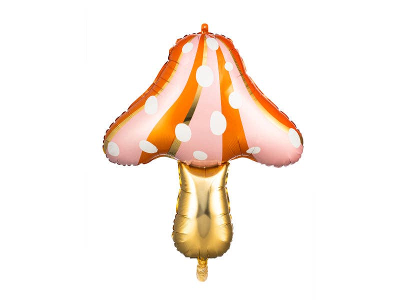 Mushroom Foil Balloon - Matte Finish with Gold Print | 26x30 Inches | Air or Helium