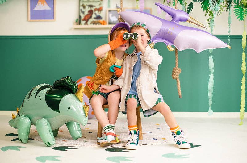 Triceratops Standing Foil Balloon - Dinosaur Birthday Decoration | 36.5x19 Inches
