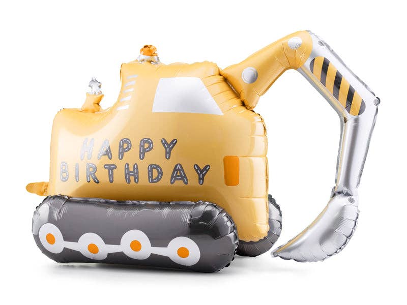 Excavator Foil Balloon - Standing Construction Party Decoration | 30x19 Inches