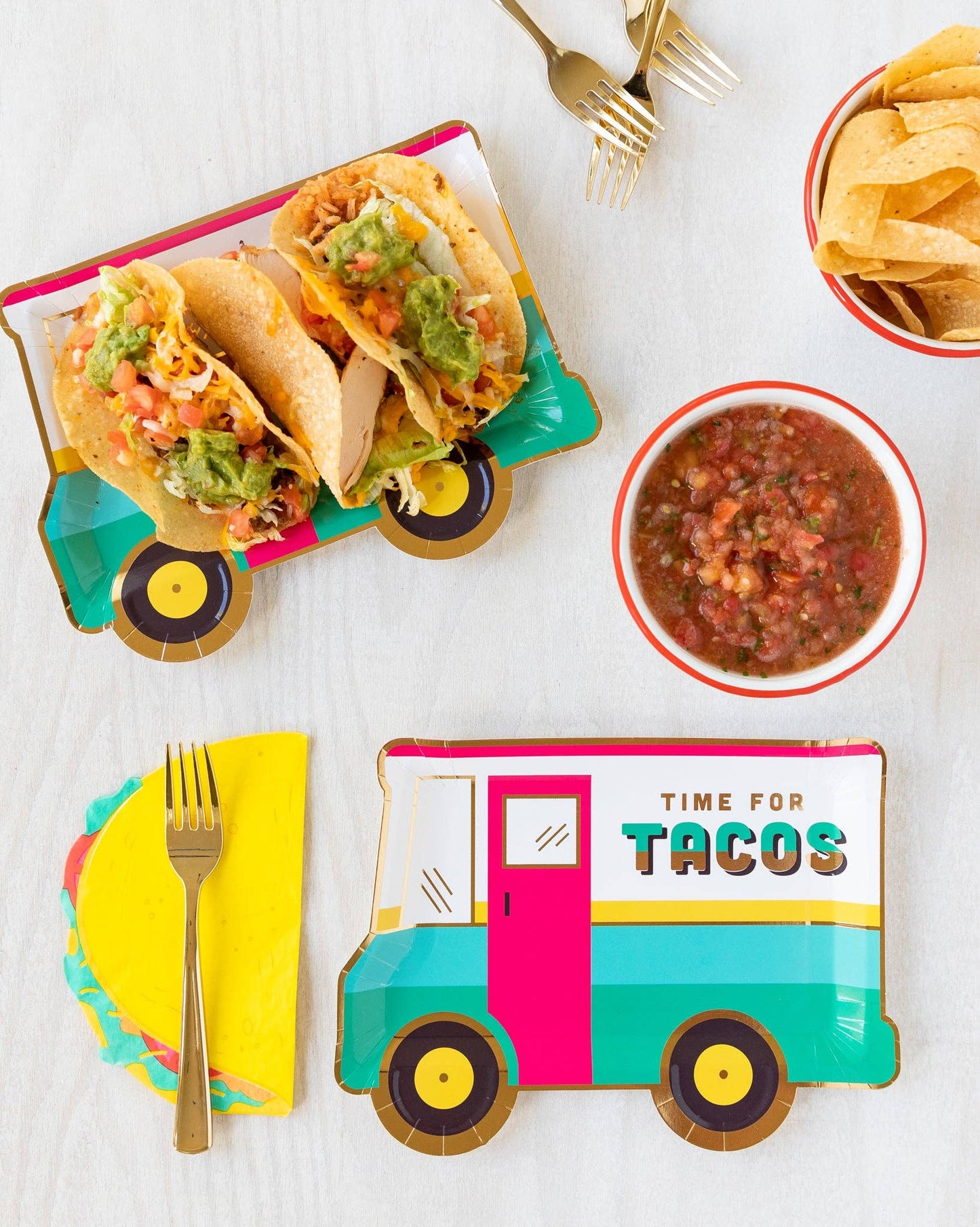 9" Taco Truck Shaped Paper Plate