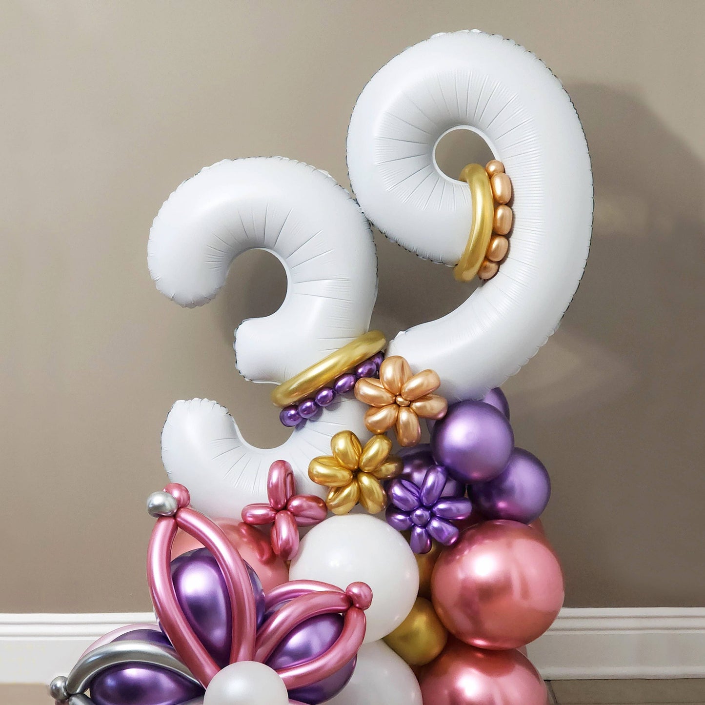 White Mylar Number Balloons (32 Inches)