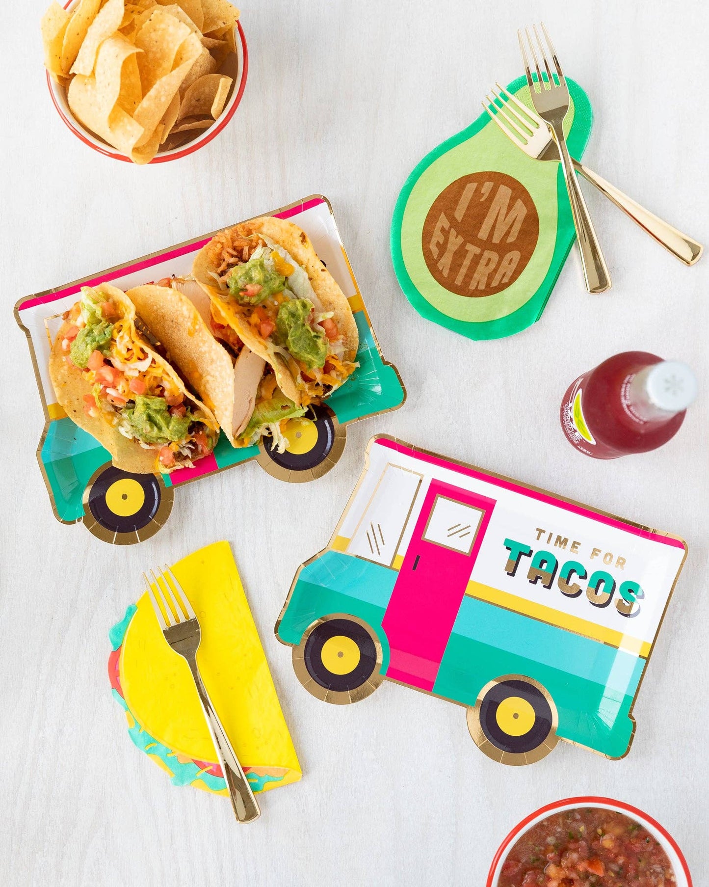 9" Taco Truck Shaped Paper Plate