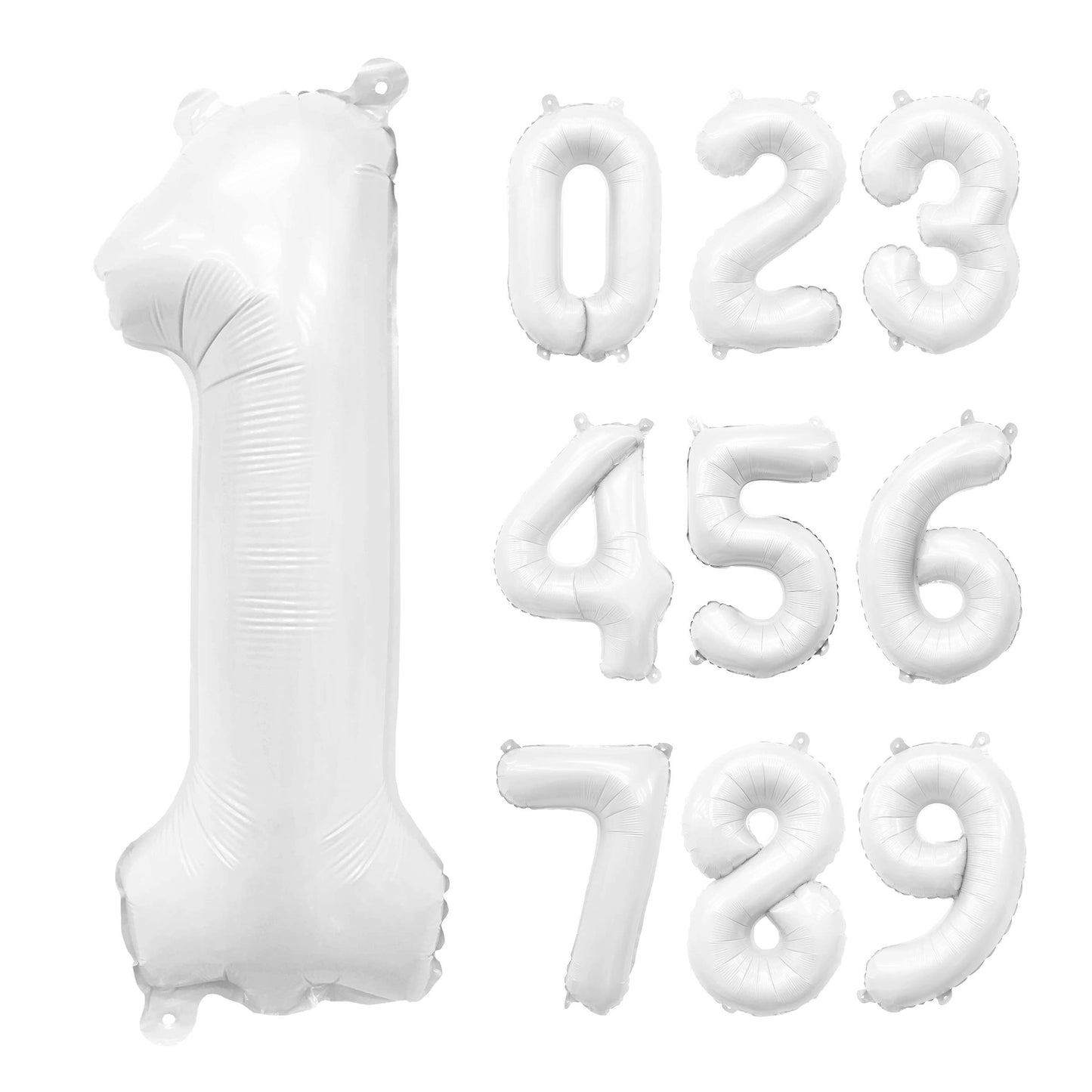 White Mylar Number Balloons (32 Inches)