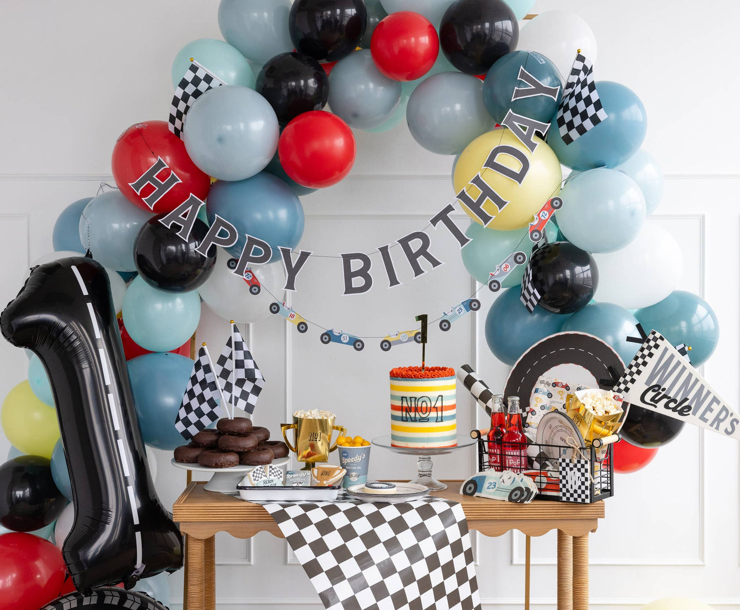 Happy Birthday Banner Set - Race Car