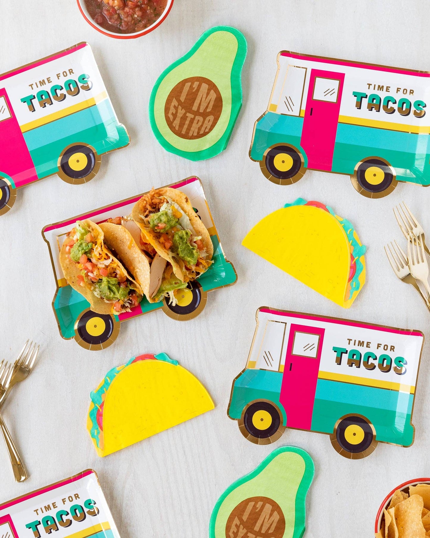 9" Taco Truck Shaped Paper Plate