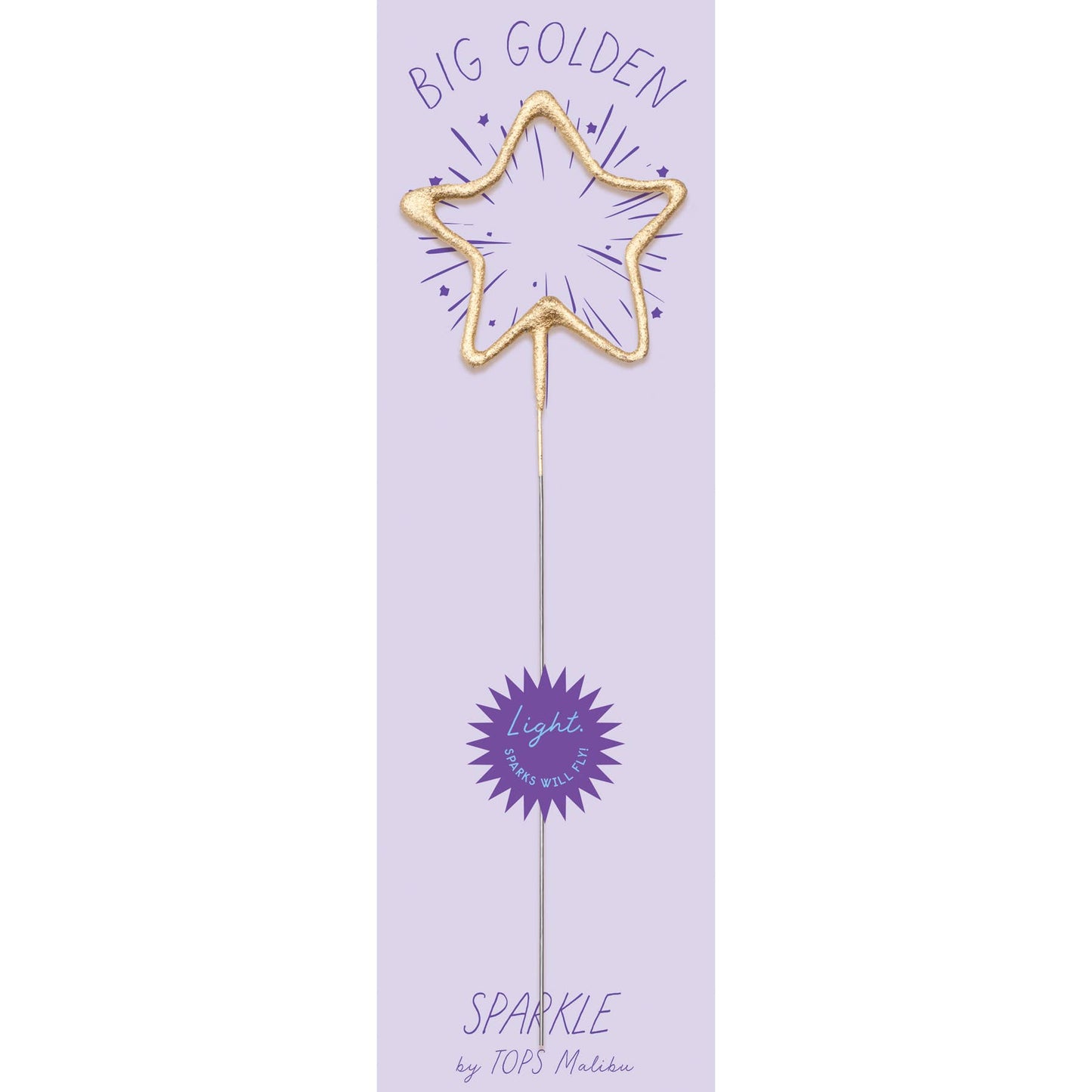 Big 8" Gold Star Sparkler Wand - "Big Golden"