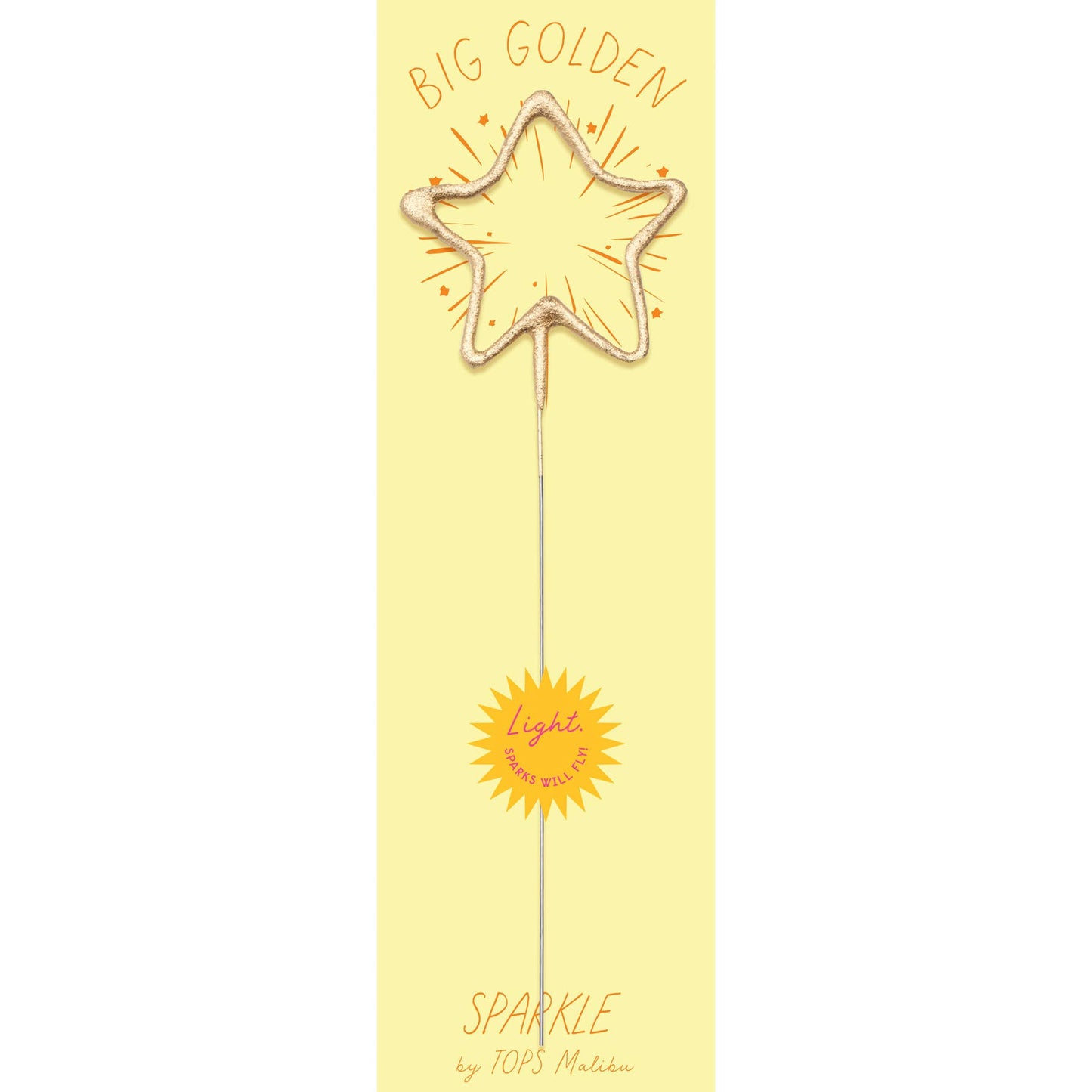 Big 8" Gold Star Sparkler Wand - "Big Golden"