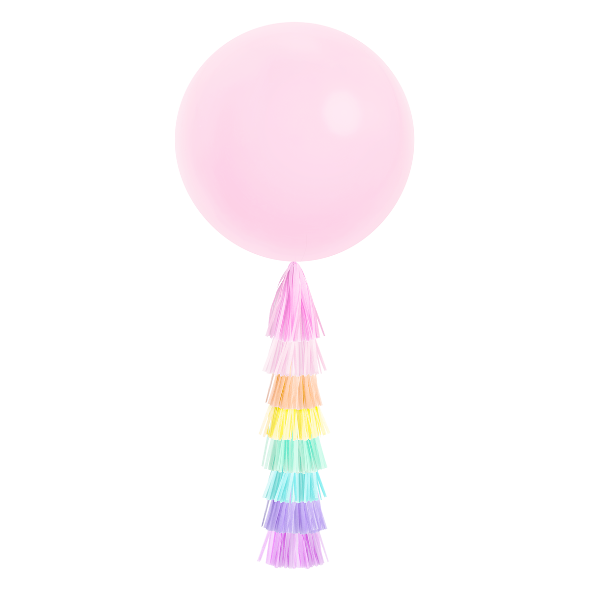 Jumbo Balloon & Tassel Tail - Pastel Rainbow