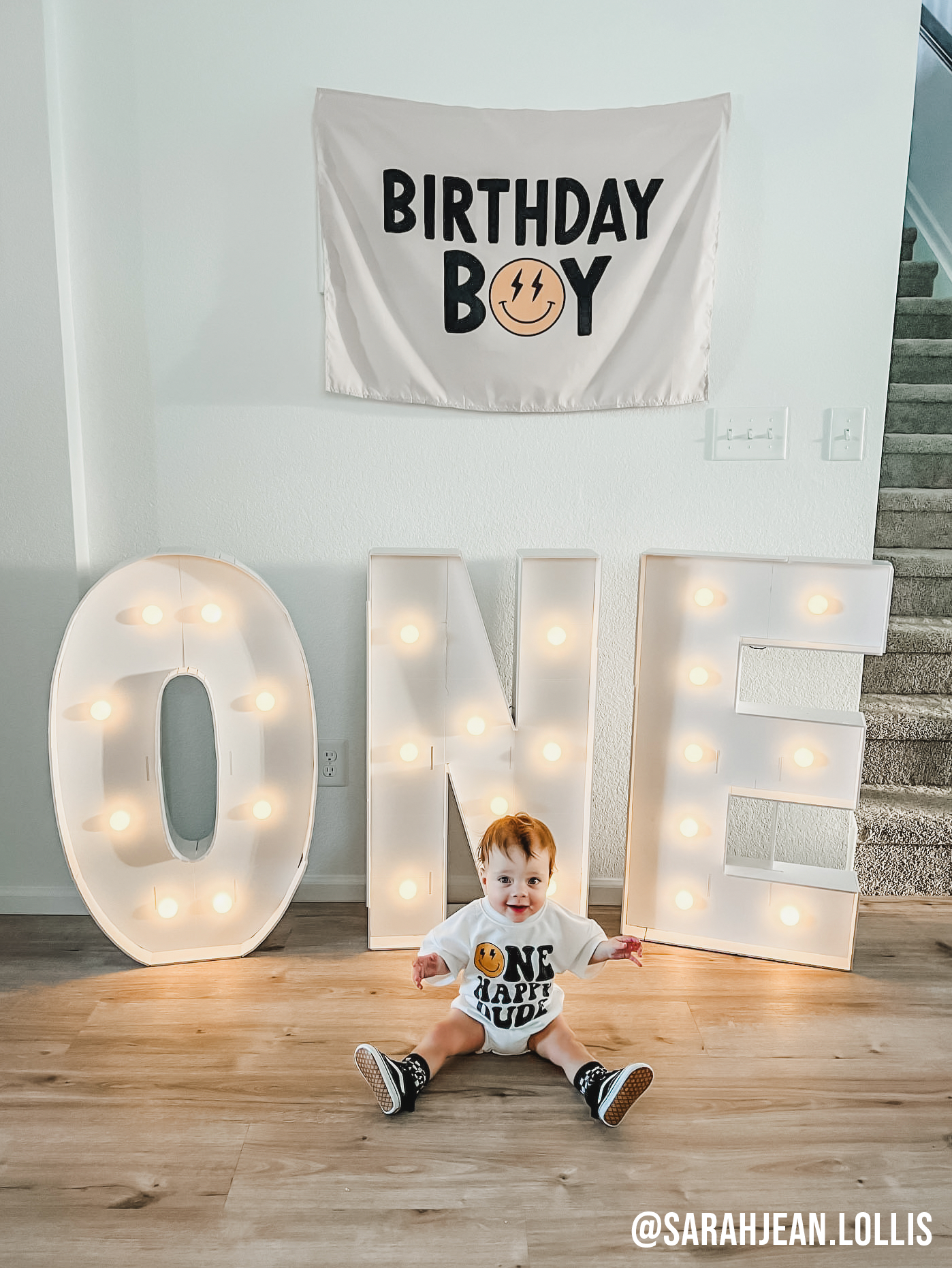 Birthday Boy Banner (Smiley) | Kids Birthday Wall Decor: 36x26"