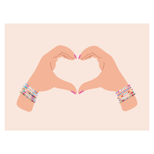 Swiftie Friendship Bracelet Heart Hands Banner Je T'Aime Banner (Neutral) |  36x26"