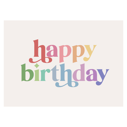 Happy Birthday Banner (Rainbow) | Party Wall Decor Kids: Original 36x26"