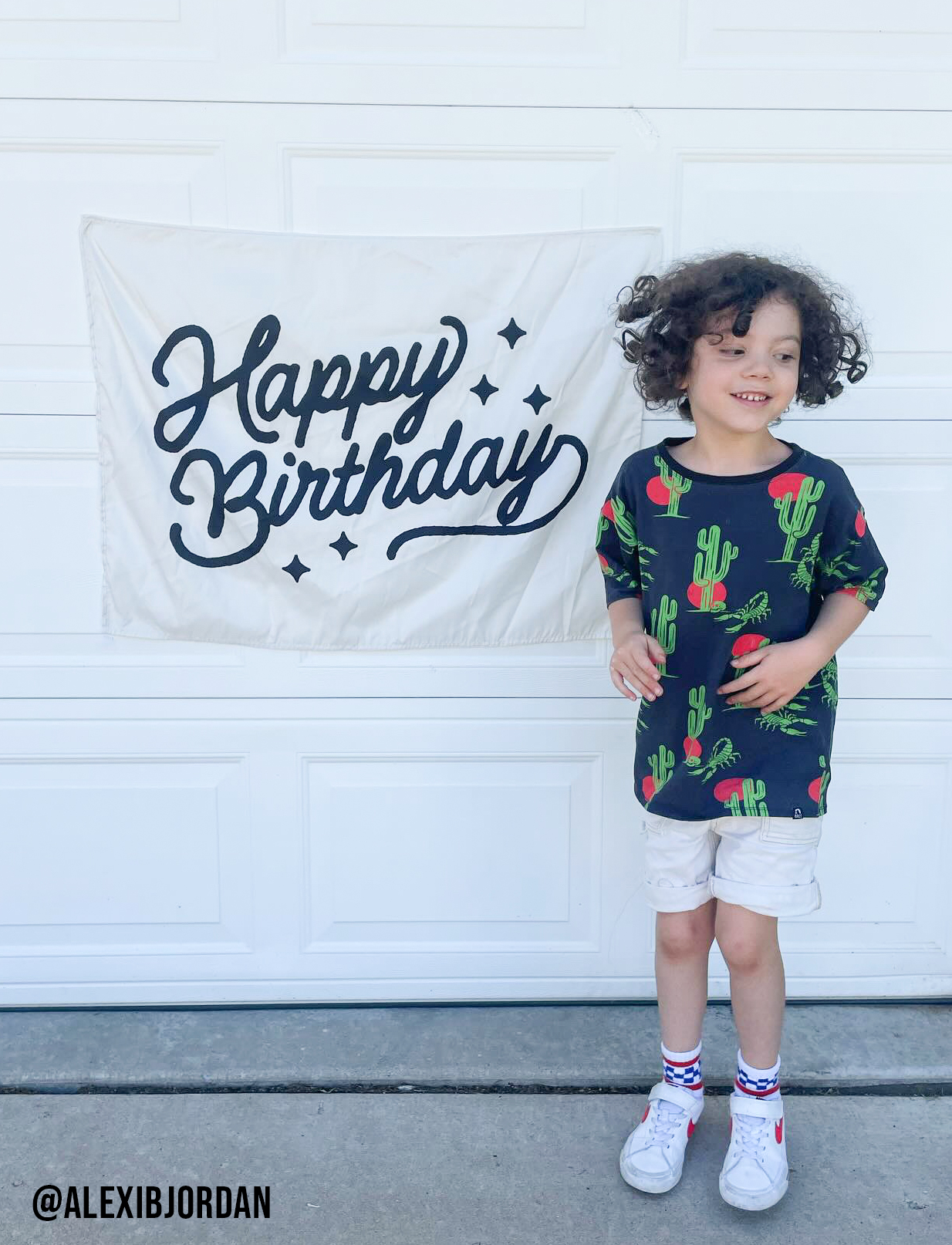 Happy Birthday Banner (B&W Classic) | Reusable Wall Decor: Original 36x26"