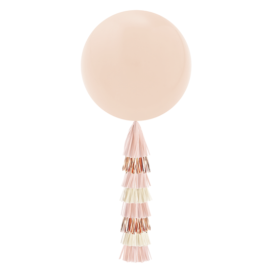 Jumbo Balloon & Tassel Tail - Blush & Rose Gold