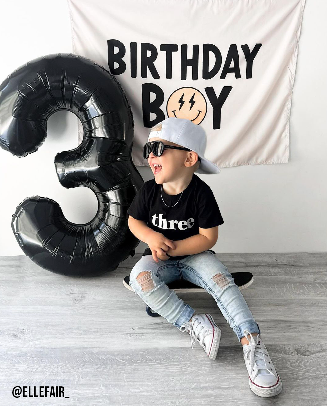 Birthday Boy Banner (Smiley) | Kids Birthday Wall Decor: 36x26"