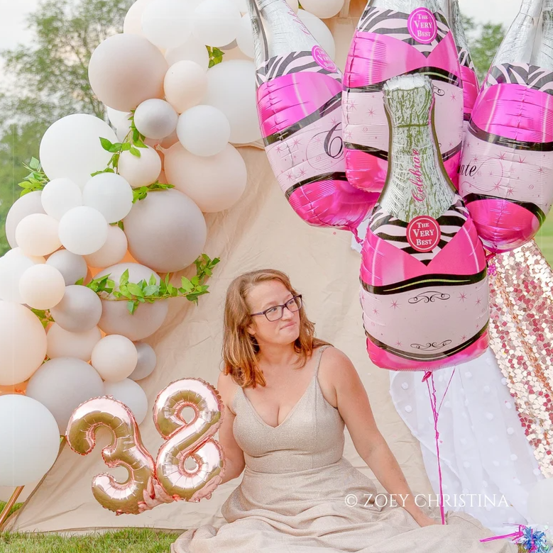 Pink Wine Bottle foil Balloon