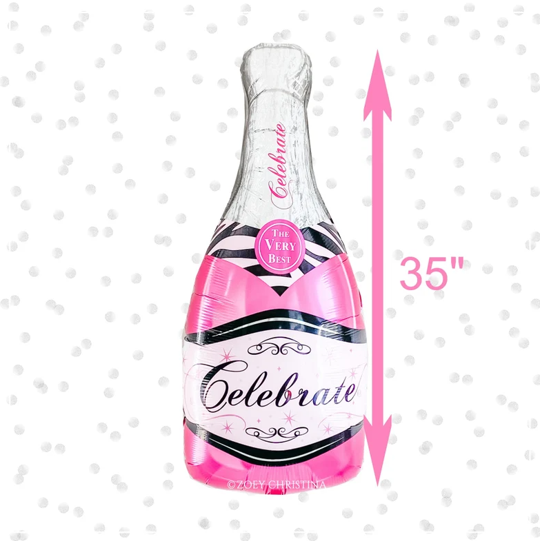 Pink Wine Bottle foil Balloon