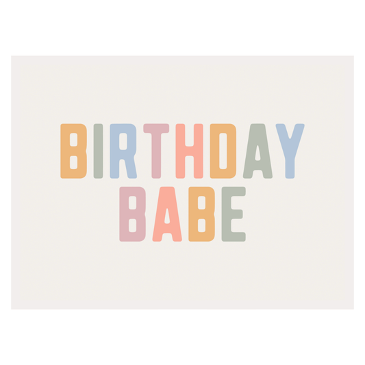 Birthday Babe Banner (Pastel) - Kids Birthday Wall Decor: Original 36x26"