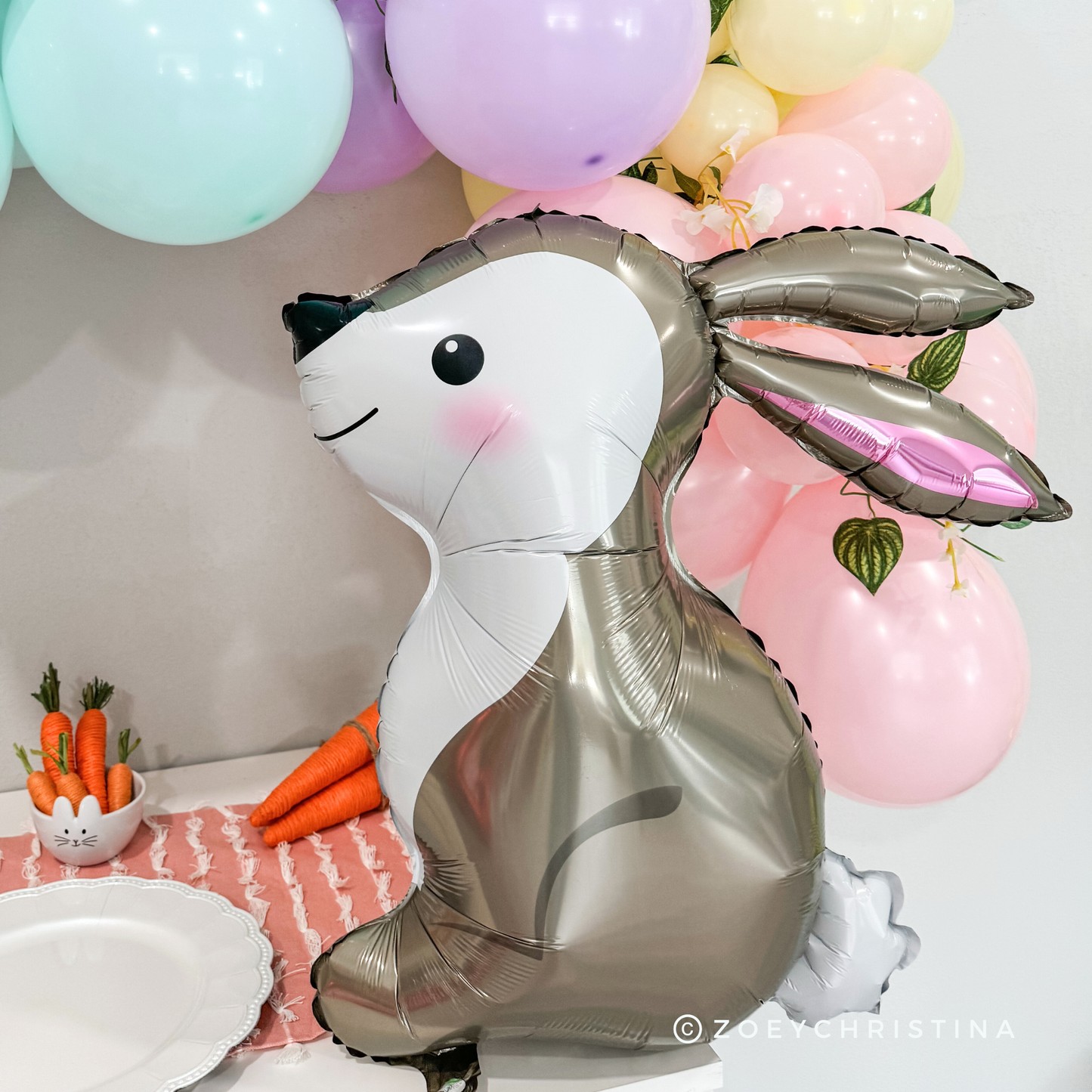 Spring Bunny Foil Balloon