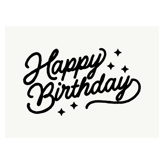 Happy Birthday Banner (B&W Classic) | Reusable Wall Decor: Original 36x26"