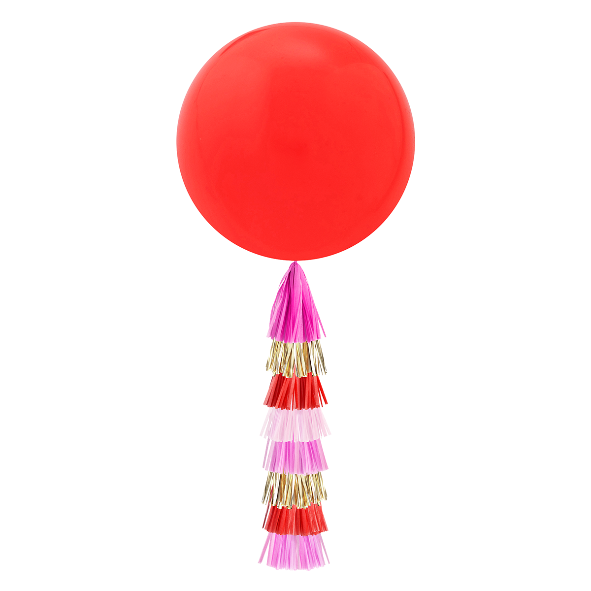 Jumbo Balloon & Tassel Tail - Red, Pink & Gold