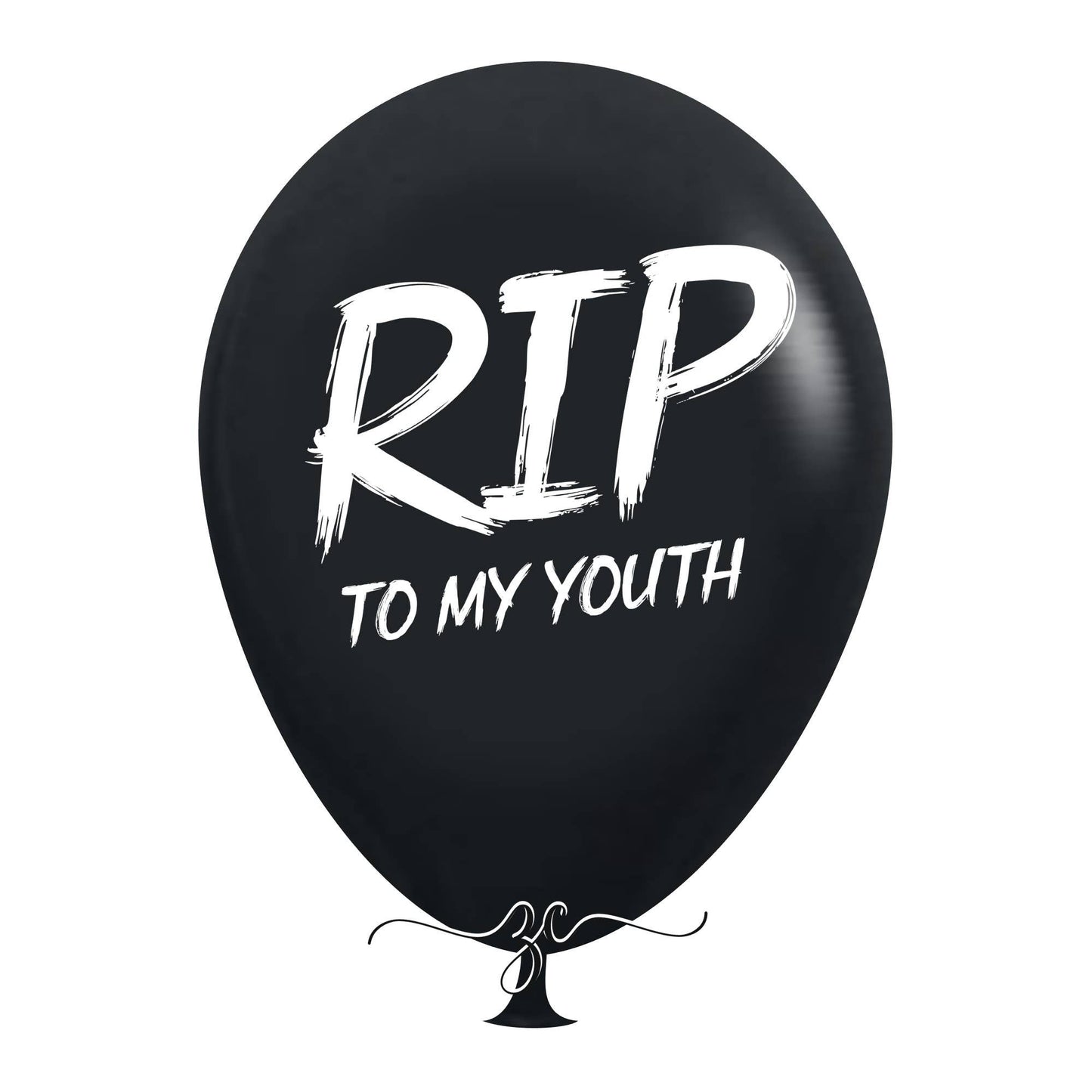 12 Inch "RIP to My Youth" latex balloons