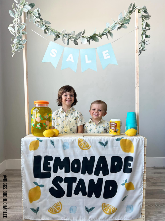 Lemonade Stand Banner - Kids Summer Pretend Play Wall Decor: 36x26"
