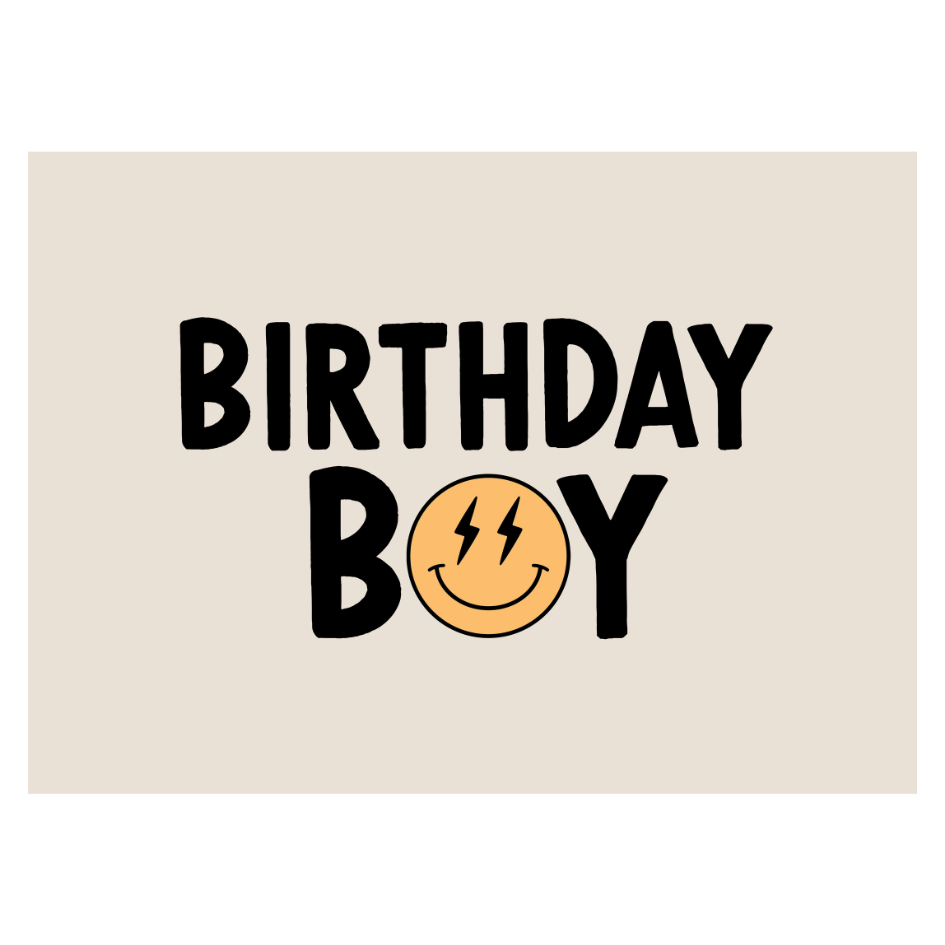 Birthday Boy Banner (Smiley) | Kids Birthday Wall Decor: 36x26"