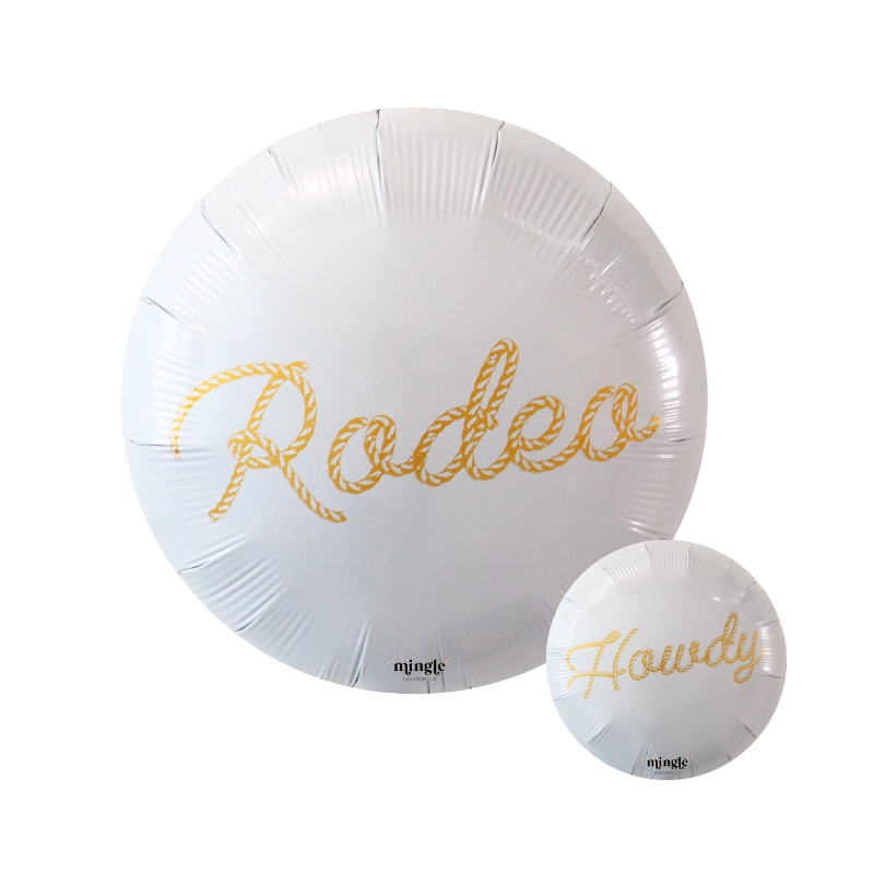 Rodeo Script Gold Balloon