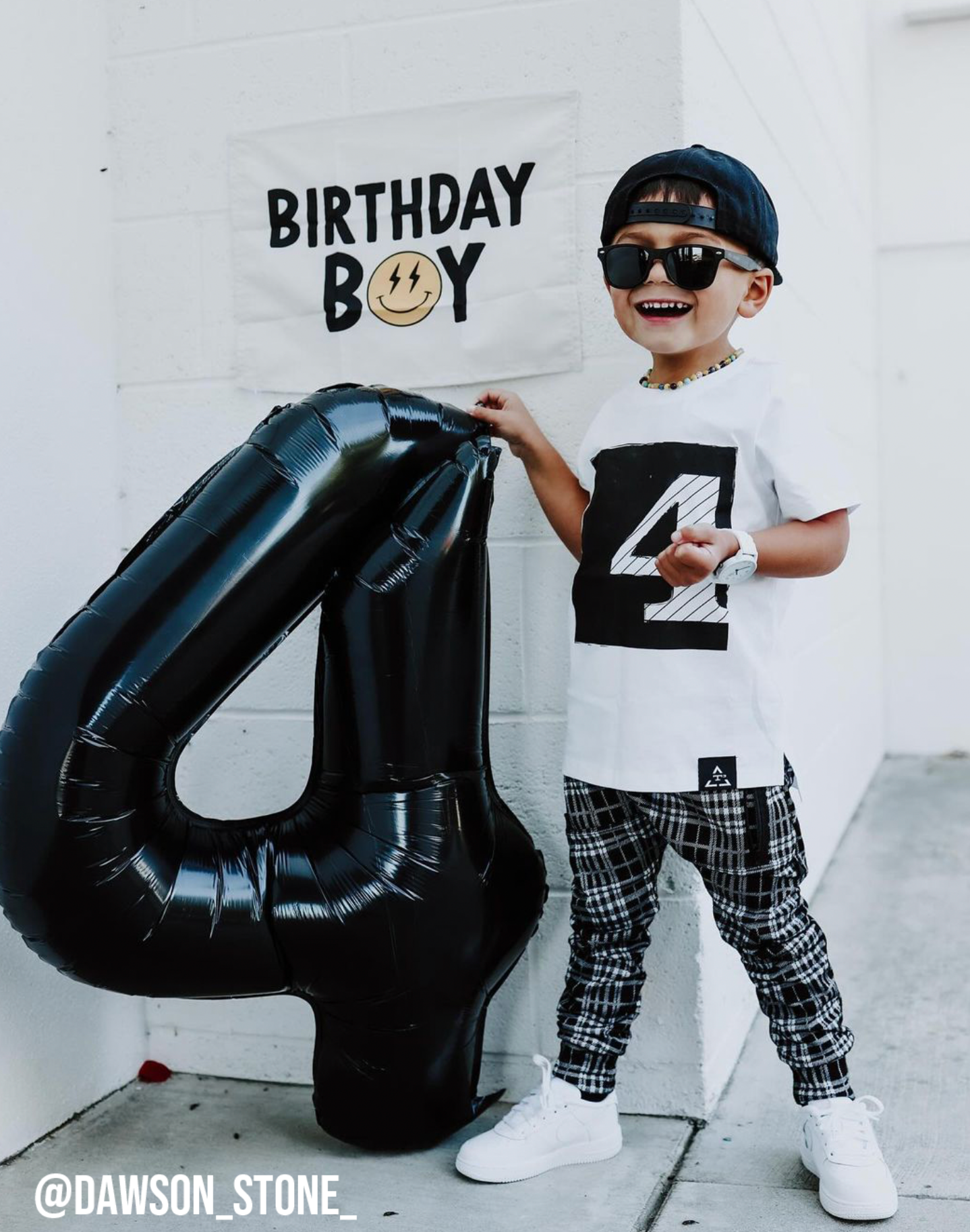 Birthday Boy Banner (Smiley) | Kids Birthday Wall Decor: 36x26"