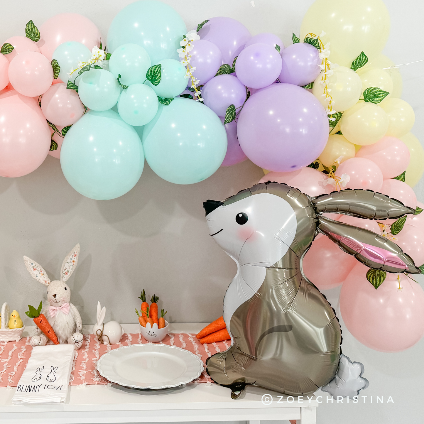 Spring Bunny Foil Balloon