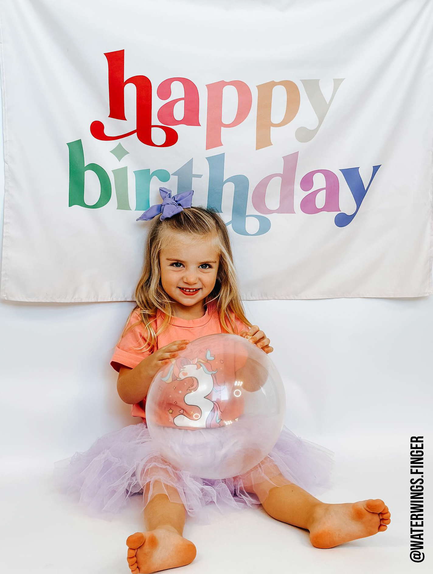 Happy Birthday Banner (Rainbow) | Party Wall Decor Kids: Original 36x26"